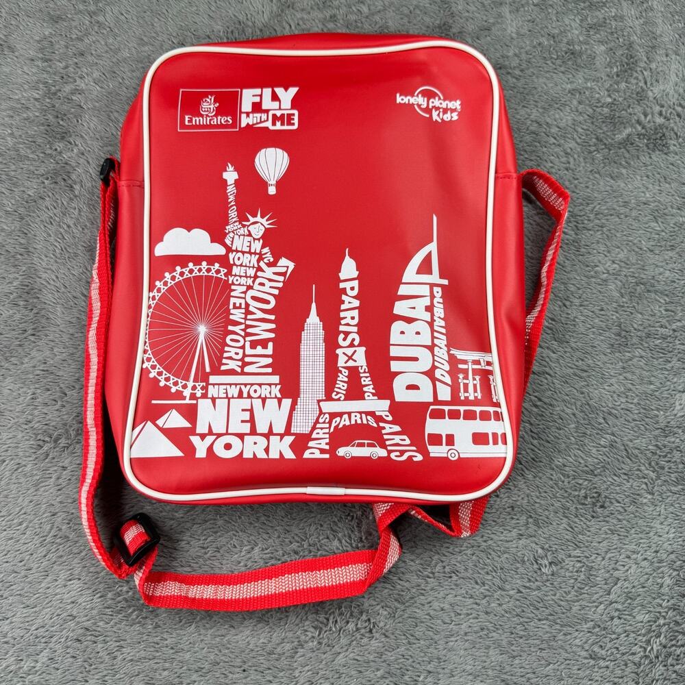 Emirates Kids Fly With Me Bag Lonely Planet Crossbody NEW Flight Games Eye Mask - Picture 2 of 6